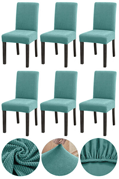 Bumedo غطاء كرسي مرن من قماش الخيزران نانو ليكرا قابل للغسل مكون من 6 قطع (6 ...