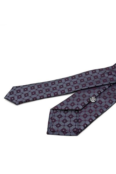Kravatkolik Sk7953 Model Slim Smoked Square Patterned Tie