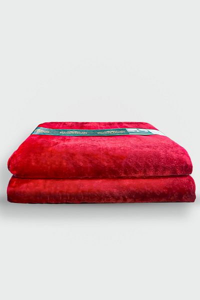 Bonny Home Red Double Soft Plush Blanket - Washable 200X230