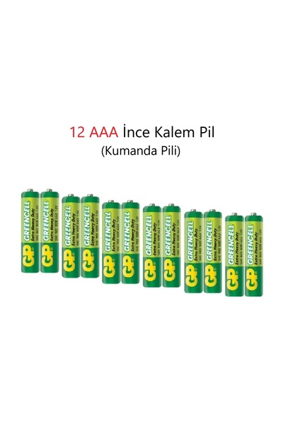 Vwin AAA İnce Kalem Pil (Kumanda Pili) GP Batteries GP24G Greencell 1.5 Volt ...