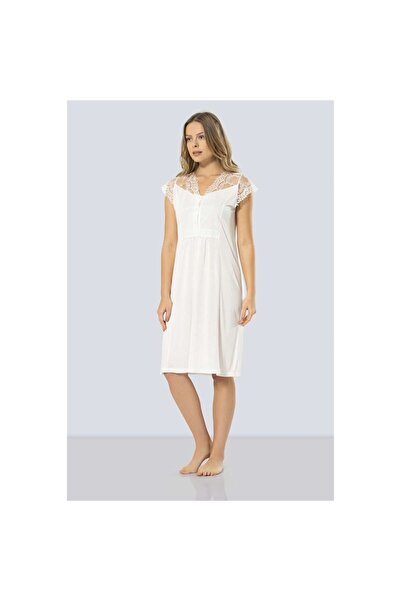 TÜREN Ecru Maternity Nightgown - 3296 Model