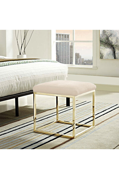 DeccoStil Chic Mini Metal Ayaklı Puf 40x40 cm