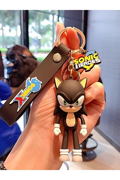 Afra Tedarik Sonic Siyah Figürü Anahtarlık Aksesuar Çanta Süsü Silikon 3D Çiz...