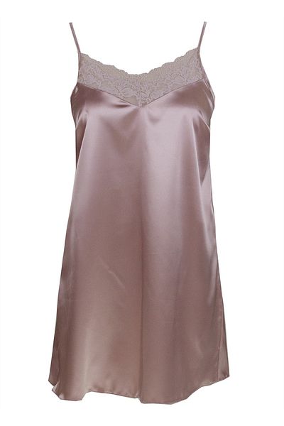 Magic Form Dusty Rose Women's Strappy Knee-Length Satin Nightgown 87430