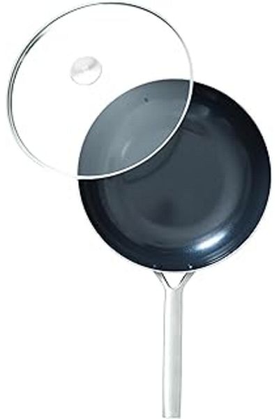 Exporanto Royal Van Kempen & Begeer - Steel with Ceramic Finish Glass Lid, Can Enter 28 cm Wok Oven