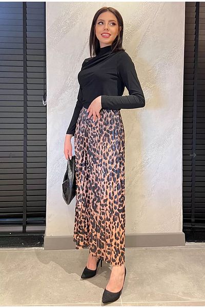 alicemood Fusta leopard plisată de damă