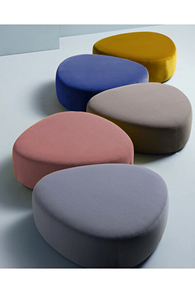 DeccoStil Stone Maxi Üçgen Asimetrik Puf / Orta Sehpa / 75x75 Cm H:30 Cm