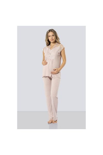 TÜREN 3294 Maternity Pajama Set - Powder