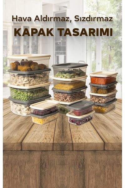 Nesto Home Set of 16 Multi-Purpose Storage Containers Freezer and Microwave Compatible Easy Box 4X1220 4X750 4X430 4X225 ml