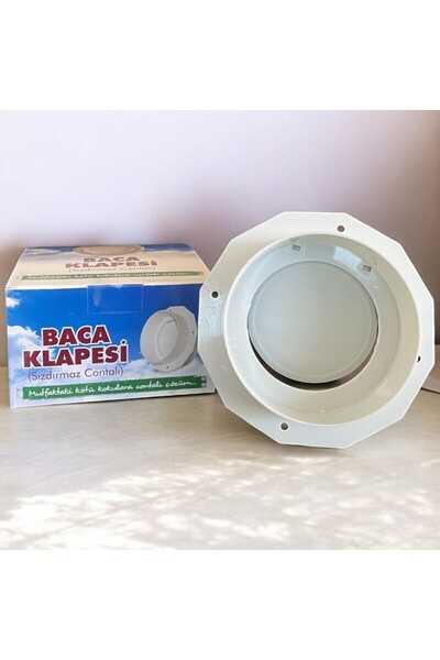 ERPLASSAN Aspiratör Baca Klapesi Çekvalfi , Davlumbaz Baca Klapesi Koku Önleyici , 2mt Folyo Bant Uyumlu