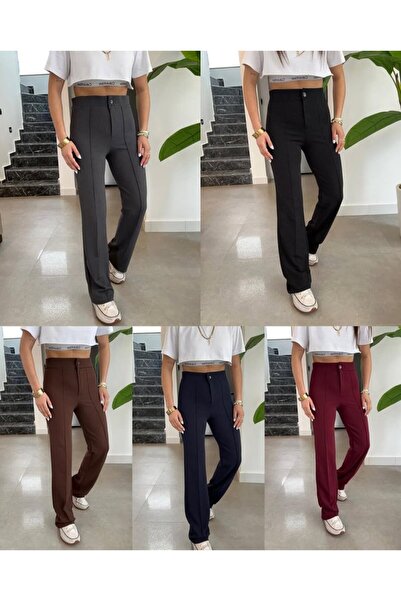 My Reality Fashion Women's High Waist Full Lycra Crepe Fabric Pants