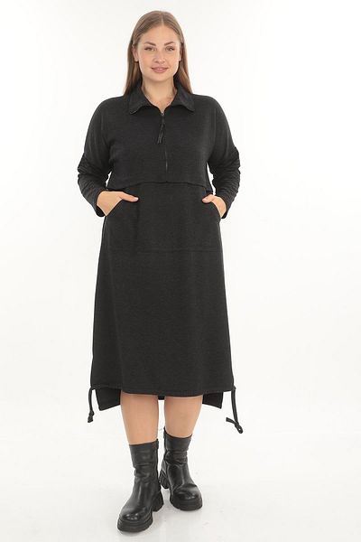 Zedd+ Plus 23620 Model Gray Dress