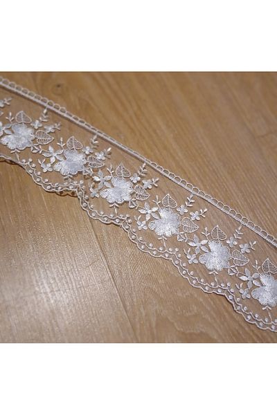 Neweste 1 Meter White French Guipure Lace Tulle - for Towel, Table, Fiskos, and Coffee Table Cover Edge Planting