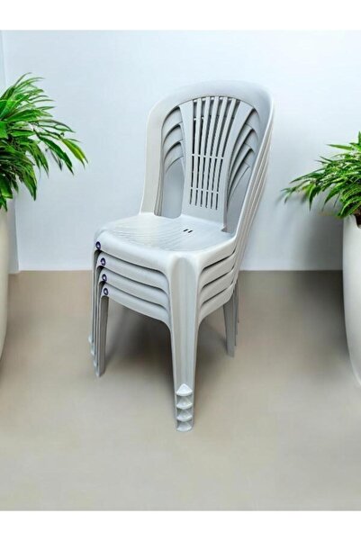 nar sokağı 4 Adet Kolsuz Plastik Sandalye Bahçe Balkon ve Mutfak Sandalyesi