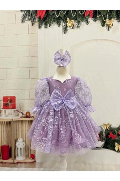 Nissa Lilla Girl's Dress with Heart Collar