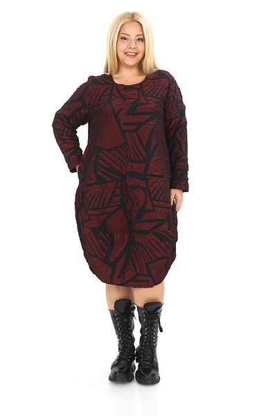 Zedd+ Plus 24635 Burgundy Dress