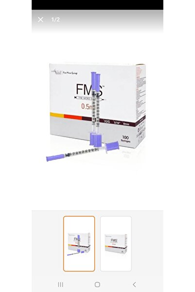 FMS Micro fine enjektoru 0.5 ml Enjektor 32g x 8 mm 100 adet