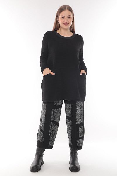 Zedd+ Plus Black Tunic - 23513 Model