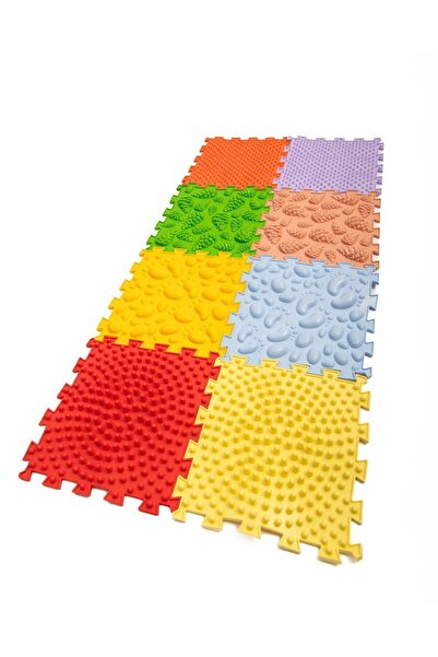 Ortohalı 8 Modüllü Ortopedik Halı Çocuk Duyu Matları Puzzle Çocuk Masaj Halıları Oh802