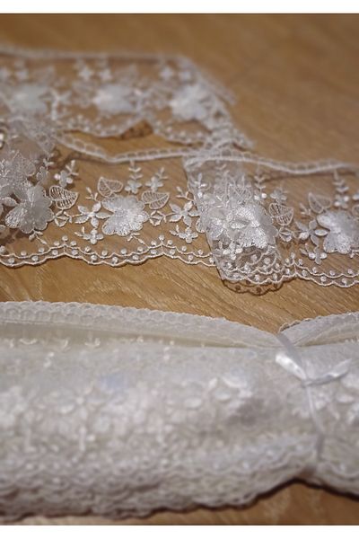Neweste 1 Meter White French Guipure Lace Tulle - for Towel, Table, Fiskos, and Coffee Table Cover Edge Planting