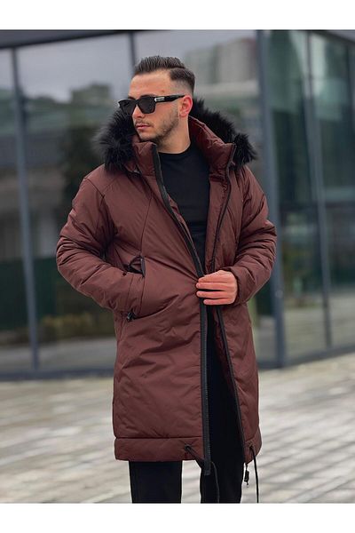 KINGAF МЪЖКО ДЪЛГО ПАЛТО С КАЧУЛКА