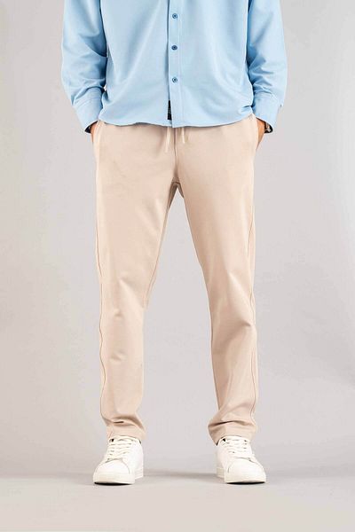 bombe Ανδρικό παντελόνι Jogger σε μπεζ Slim Fit Cut String