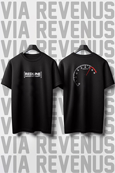 Vordevia Redline Makes Me Happy - Tricou Wide Fit imprimat pentru motociclist în față și în spate