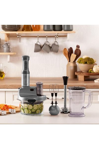 Karaca 2500 W 8 in 1 Mastermaid Glass Chamber 6 Blades Blender Food Processor - Onerous Weighing