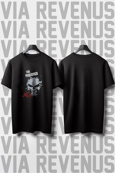 Vordevia Tricou cu potrivire largă cu imprimeu The Punisher