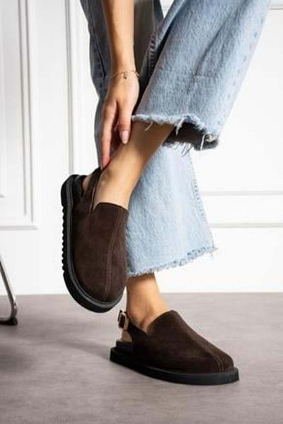 BappaSlipper Genuine Nubuck Leather Sandals-Brown