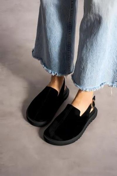 BappaSlipper Genuine Nubuck Leather Sandals-Black