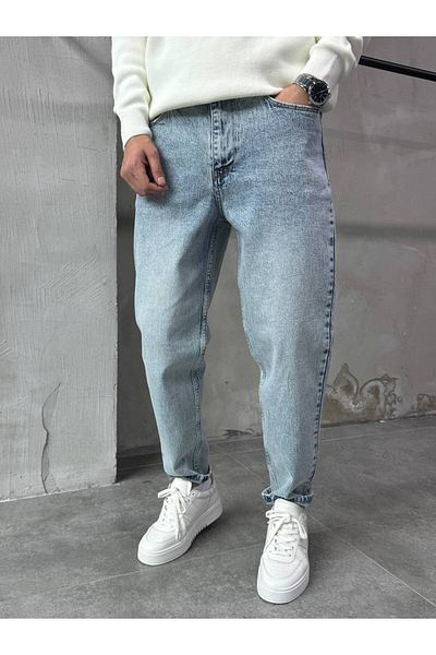 XPUPPET Men's Washed Blue Boyfriend Jeans