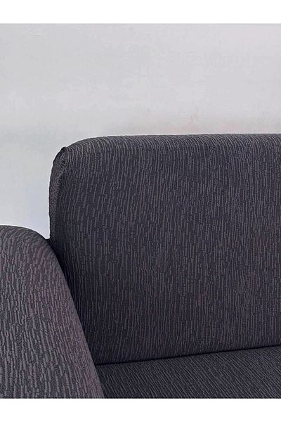 BAQDO 3211 Anthracite Jacquard Stretchy Sofa - 3 2 1 1 Elastic, Plain Pattern Sofa and Sofa Bed Cover