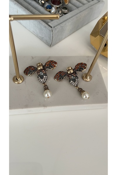 SU PERİSİ TAKI BİJUTERİ Gold Marka Model Arı Küpe