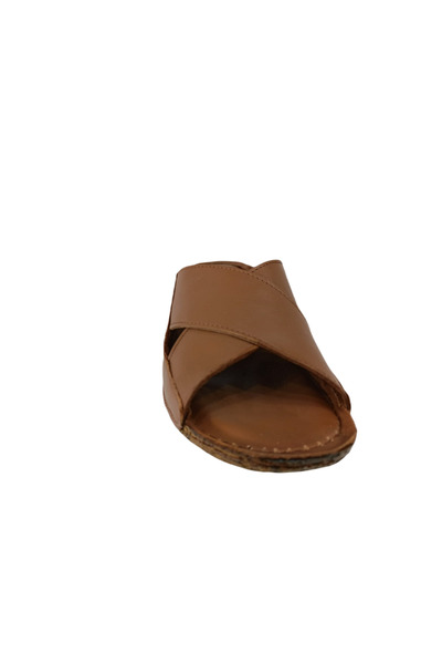 BENTO Anne Marie 001 Brown Leather Anatomical Women's Slippers