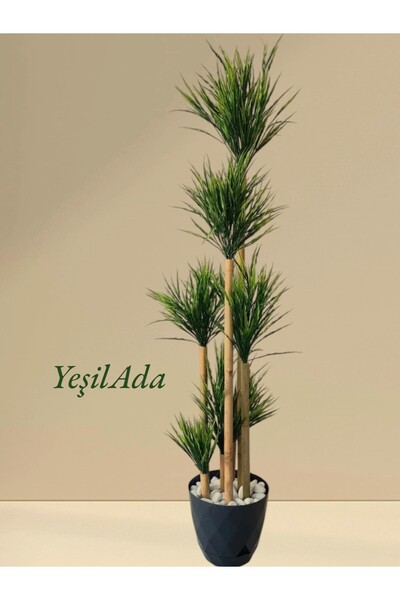 YEŞİLADA Yapay Sazlık Ağacı Püskül Bitkisi 1.40 Mt Boy 6 Adet Bambu Gövdeli Yeşil Ağaç