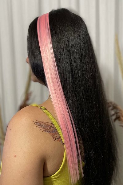 Jelen Aksesuar Pink Snap Hairpiece 50cm Snap and Remove Hair