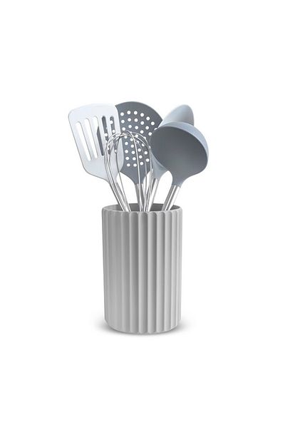 Karaca 6 Piece Service Set - Gray Alisa with Stand