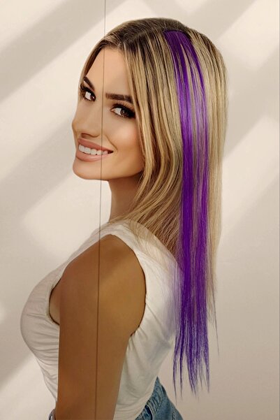 michaeller Клипс от синтетична коса 50 см лилаво