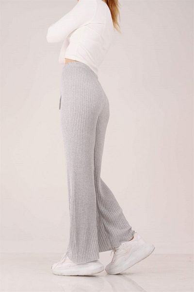 UpDown Women's Gray Camisole Combed Cotton Trousers