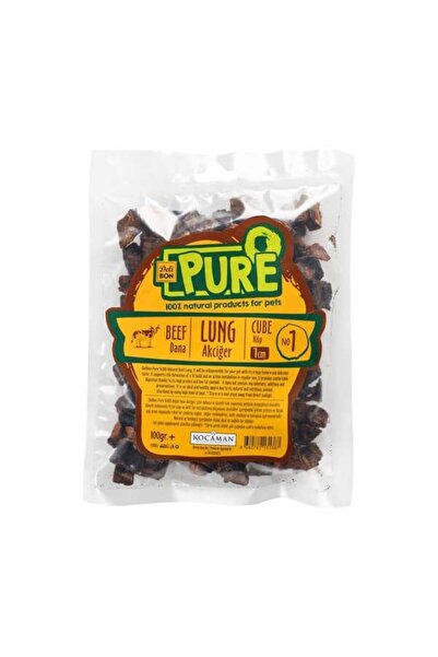 Delibon Kurutulmuş Küp Şeklinde Dana Akciğer Köpek Ödül Maması 1 Cm 100 Gr