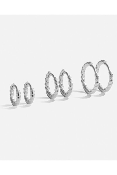 MEKS PRIVE Gümüş Burma Halka Küpe