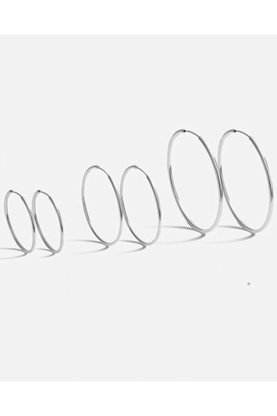 MEKS PRIVE İnce Gümüş Halka Küpe