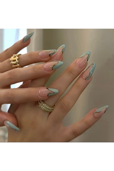 Accessories Vanilla Avenue Badem Şekilli Parlak Mavi Kendinden Yapışkanlı Tak...