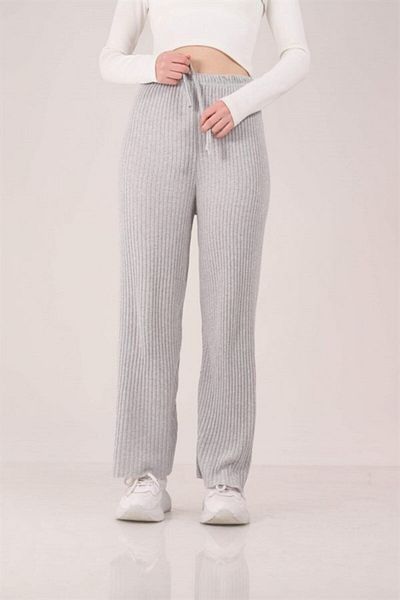 UpDown Women's Gray Camisole Combed Cotton Trousers