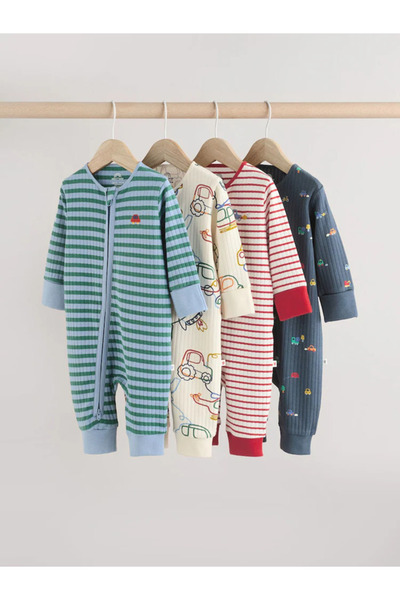 Next Baby %100 Organik Pamuklu Mavi Taşımacılık Desenli 3’lü Uyku Tulumu Set ...