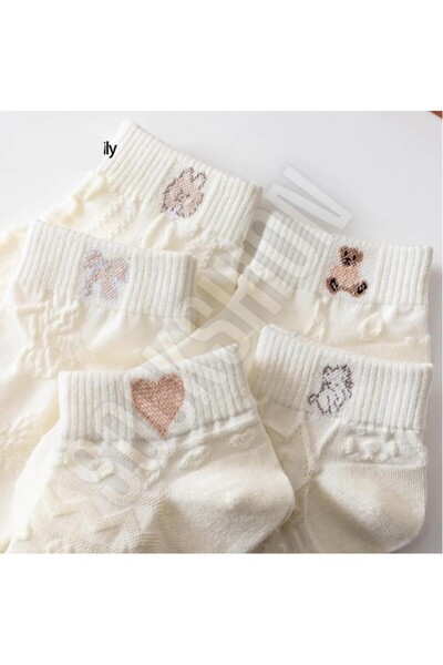 Ay-Ra Collection جوارب نسائية منقوشة عكسية مكونة من 5 قطع - تصميم خاص أنيق ومريح