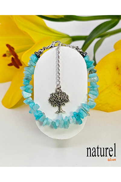 Naturel Tılsım سوار نسائي من الحجر الطبيعي أمازونيت - حجر طبيعي مكسور - سوار ...