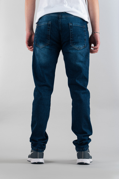 bombe Ανδρικό τζιν παντελόνι μπλε Slim Fit Άνετο Lycra