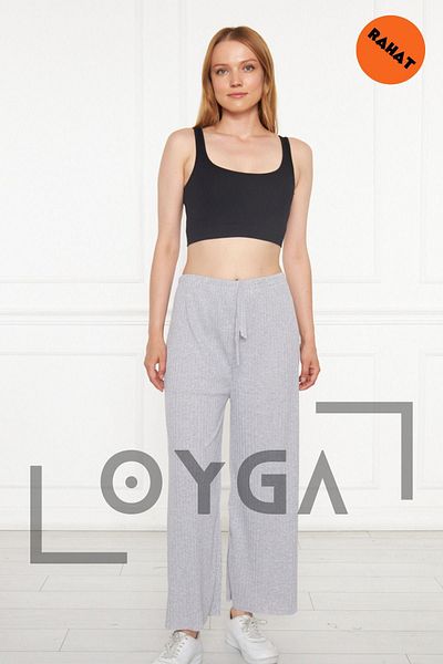 Oyga Pantaloni de damă cu nervuri A.Grey - Trening și pantaloni casual cu raport